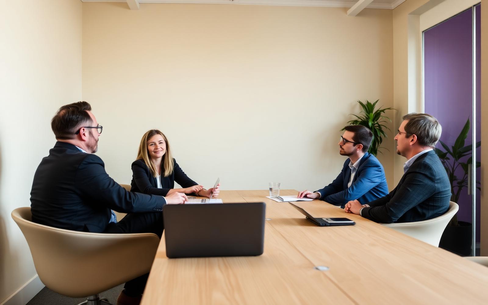 Het team van Lyff.Brokers in overleg met Vlaamse ondernemers